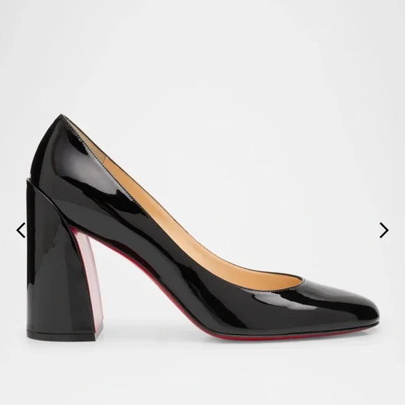 Christian Louboutin Black Patent Leather Heels - Picture 1 of 10